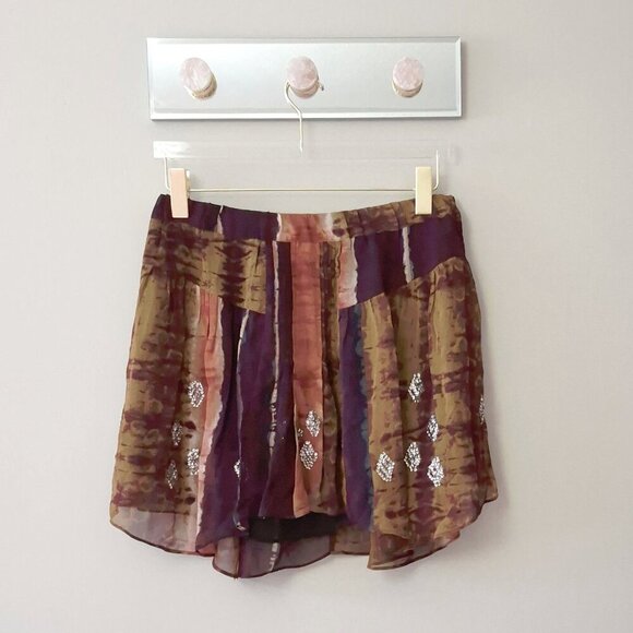 NWOT Zara sequin embroidered boho inspired mini skirt, L - Picture 7 of 10